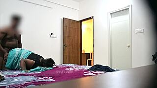 Homemade doggystyle pounding wife right in front of shocked maid