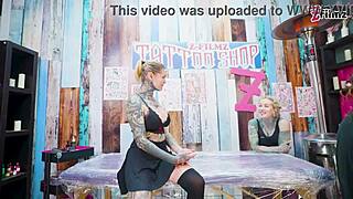 Tattooed skinny duo joins big dick couple for wild foursome