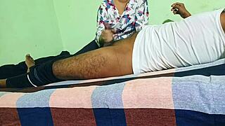 indian babe loves doggy with hubby's friend in sexy skirt 😍🐶