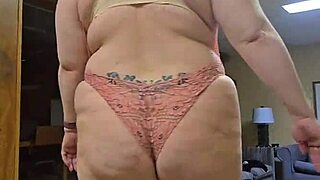 sandra's back guzzling cum as heavy bbw milf from hiding