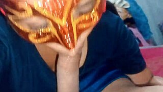 Neha bhabhi slurps big cock gulping down thick cumshot