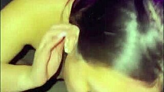 i gag on his monster cock for a sloppy mouthful cumshot pov