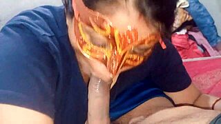 Neha bhabhi slurps big cock gulping down thick cumshot