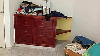 gordita bends over folding clothes accidentally flashing her curvy ass