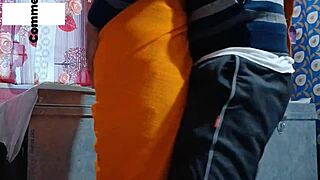 Desi Wife's Tight Pussy Stretched by Condom-Covered Cock in Late-Night Bedroom Thrusts