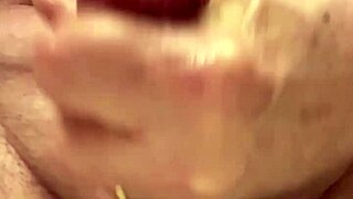 65 year old strokes slow motion to heavy cumshot reveal