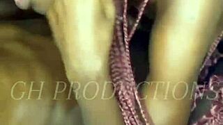 Skinny African Couple's Hot Foreplay Massage Handjob Petite Tits