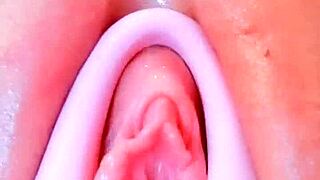 hey check this curvy latina's big puffy pussy toy play spa