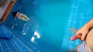 surprised by your hard cock sis at pool wanna feel it bareback in your tight pussy?