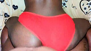 A beautiful big ass ebony babe rides cock doggystyle in apartment