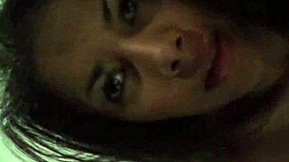 Carina 18 brunette Colombian teen fingers wet pussy to shaking orgasm