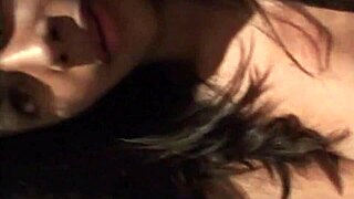 Carina 18 brunette Colombian teen fingers wet pussy to shaking orgasm