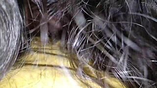 Hot Muslim GF Peaks with Hindi Dirty Talk Blowjob Beside BF!