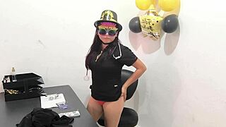 New Executive Tries Boyfriend's Anal Plug and Moans Like a Horny Secretary Whore