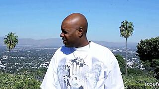 loser cuck hubby watches his mature redhead wife gag on bbc then get roughly fucked doggystyle by young black bull