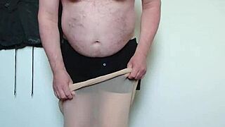 Chubby German Carmen Coats Full Body In Sheer Nylon Pantyhose