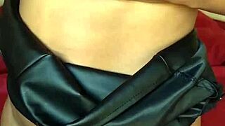 Curvy ebony milf vibes wet pussy to squirt then pees soaking her thick thighs