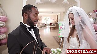 Aften Opal Sexy Teen Bride Fucks Husband's Black Friends in Wedding Gangbang with Monster Cocks