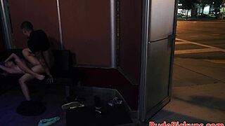 bound alt teen picked up and roughly doggystyle fucked outdoors in public view