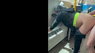 boxer grabs his petite girlfriend by throat, bends her over for rough doggystyle pounding on fight day