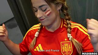 big ass spanish fan bent over for anal dp creampie in car lot