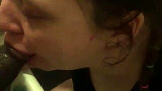 crazy redhead showers big black cock with deep suck