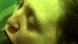 crazy redhead showers big black cock with deep suck