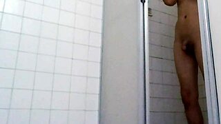 real couple's steamy bathroom shower at home