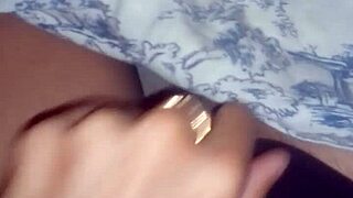 brunette masturbates wet pussy under blanket while stepdad games pov