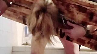 Locked in stocks she indulges private tease on 2025 Halloween