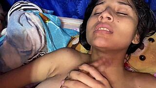colombian teen trans gets bent over doggystyle hardcore pussy fucked and milked hard