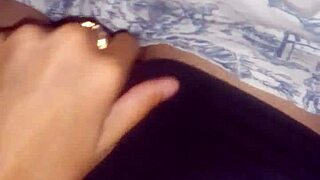 brunette masturbates wet pussy under blanket while stepdad games pov