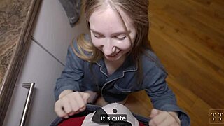 Whoa! Cute Homemade Teen Deepthroats Muscular BF's Monster Cock for Sloppy Face Fuck Orgasm!