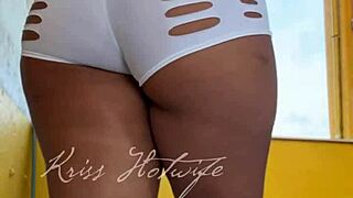 Think You Can Handle This Naughty Wife's Cameltoe Shorts Flash at the Gym?