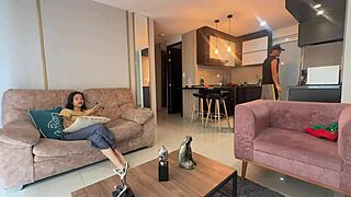 Colombian Skinny Teen Neighbor Craves Hard Fuck in Front of Cuckold Husband