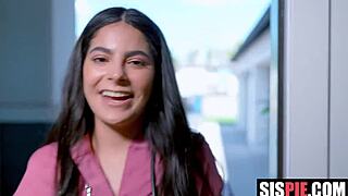 stepsister's halloween treat? my throbbing dick pounding her petite tits and ass pov hardcore