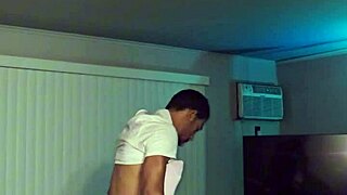 black stud plows deep into white girl's tight guts on the bed