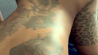 Blonde babe bends over big black cock for creampie doggystyle