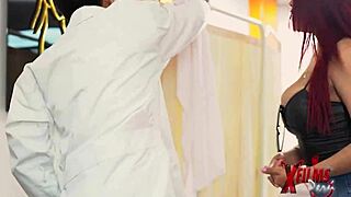 Wanna see surgeon slam his cock deep in plump redhead's huge natural tits?