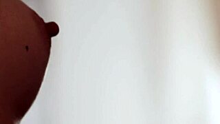 glamcore beauty in lingerie teases her small tits while masturbating solo