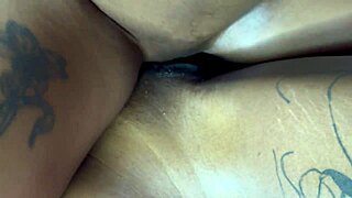 Ebony Lesbians Tribbing Big Clits with Toys