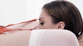 Lesbian babes feel ecstasy licking fingering juicy pussies.