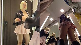 Ever Wondered What Juicy Pussy Looks Like Under That See-Through Skirt in a Public Changing Room?