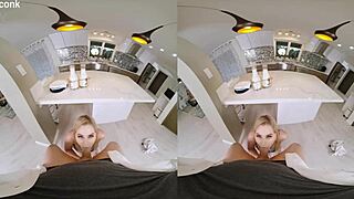 Blonde slut sneaks milkman for cheating pov pounding in stockings