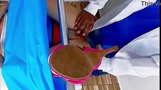 corny husband takes hot wife to secret gyno for flashing ass worship and public interracial play