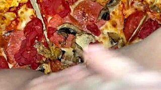 pizza masturbation squirt fest—kinky arab teen pussy craves bbc cum