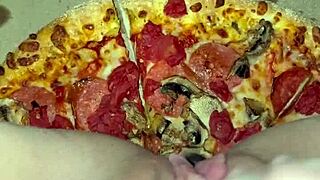 pizza masturbation squirt fest—kinky arab teen pussy craves bbc cum