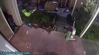 Real Chubby Aussie Lezzie Gets Her Bush Licked Outdoors