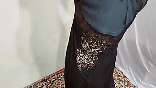 check out this arabic desi indian slut amrozia shaking ass and boobs in black hijab 🔥🍑