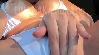 japanese babe's tight pussy pounded hard in the car pov
